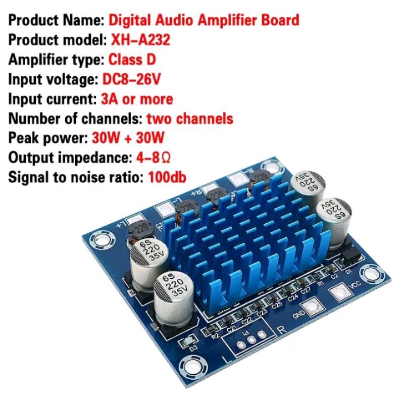 Tpa3110  30w+30w 2.0  stereo amplifier class D