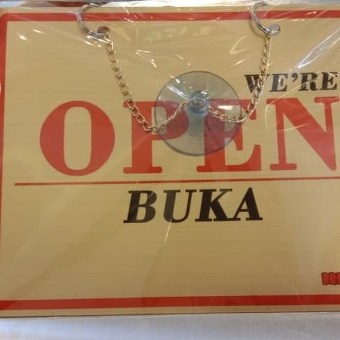 

SIGN LABEL K3 RAMBU OPEN N CLOSE. BUKA N TUTUP UKURAN 18X28CM