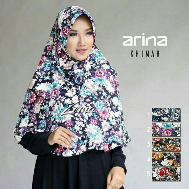 Siap kirim Jilbab syari  hijab khimar arina bahan jersey  Foto asli