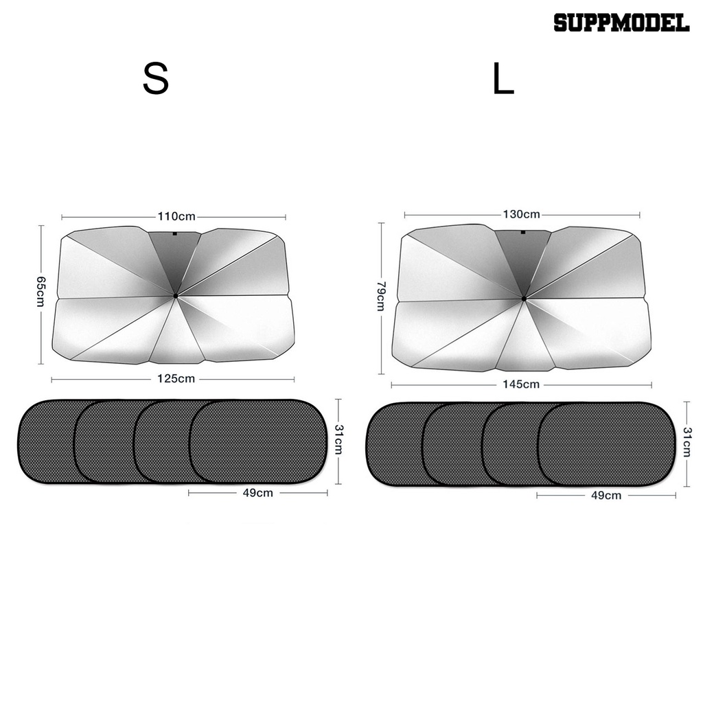 Sfs 5Pcs / Set Payung Pelindung Matahari Dapat Diperpanjang Untuk Kaca Depan Mobil