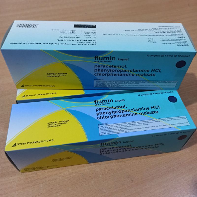 Flumin Tablet Demam Flu Pilek Hidung Tersumbat 1 box (100 Tablet)-1