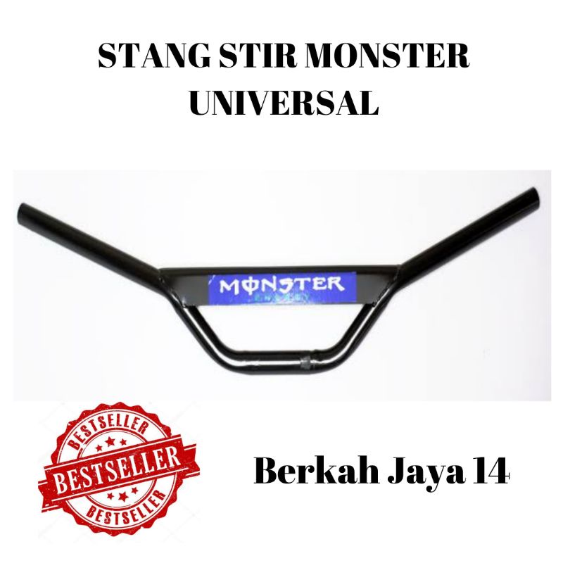 STANG STIR MOTOR MONSTER WARNA HITAM BAHAN BESI TEBAL LAKI MATIC BEBEK SPORT TRAIL