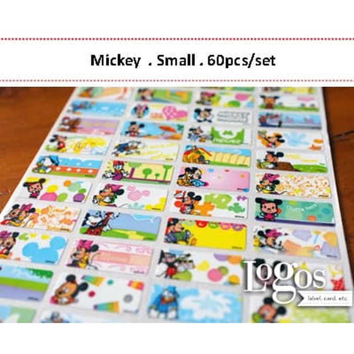 

HNVHH880 Mickey Mouse Sticker. Name Label Small. Stiker karakter Miki