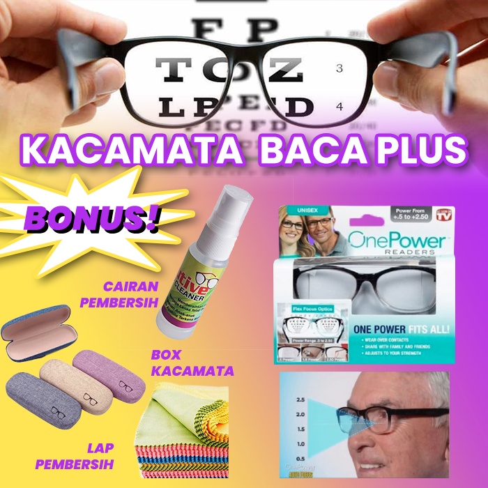 Garansi Kacamata Baca Plus Wanita Pria Auto Focus Kaca Mata Baca Adjusment Ajaib One Power Readers U