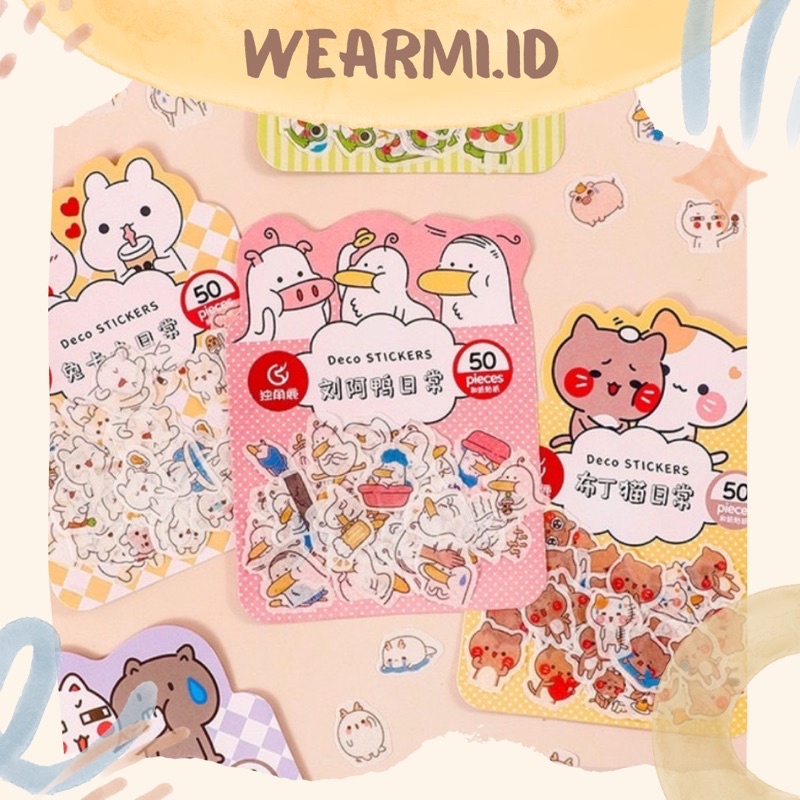 

50 pcs/ pack Sticker Animal Cartoon mini scrapbook Bujo Jurnal DIY