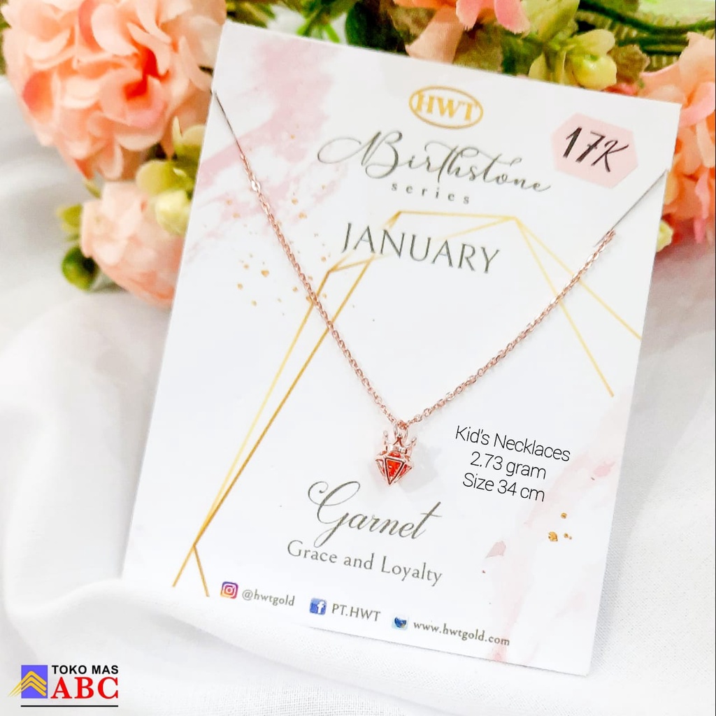 BIRTHSTONE KL ANAK / Kalung Anak BirthStone Kalung Karakter Sesuai Bulan Kelahiranmu Warna Rosegold 