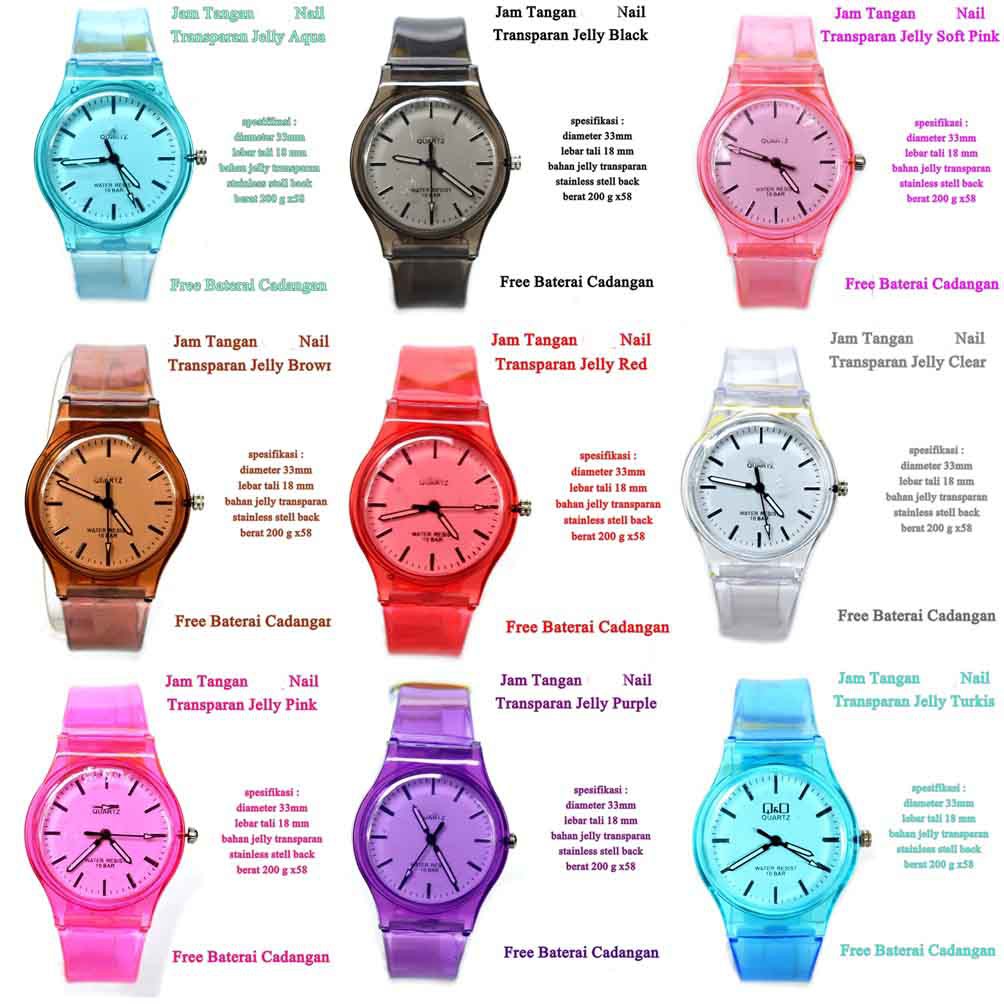 jam tangan transparan Jelly Nail