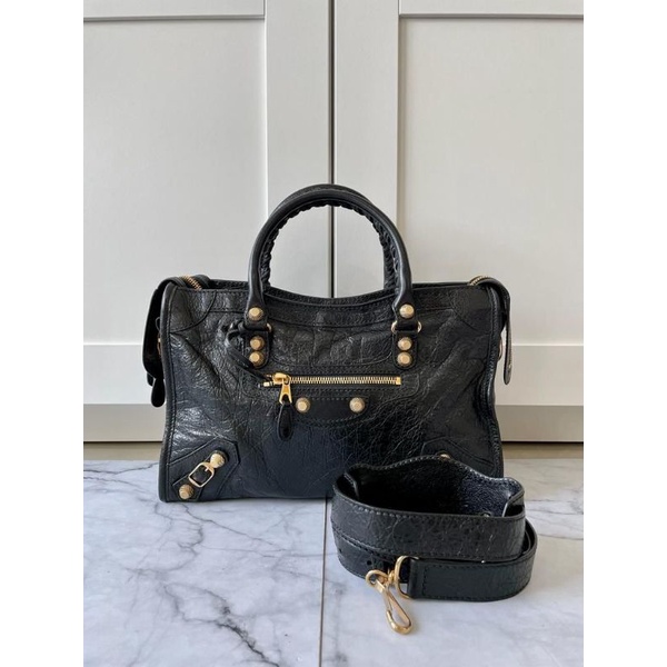 BALENCIAGA Small City Black GHW 2016 (30cm)