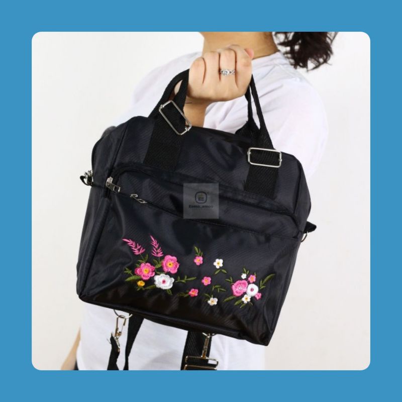 Tas 3in1 Bordir Flower Tas Gendong Tas Wanita Flower EMOEMO