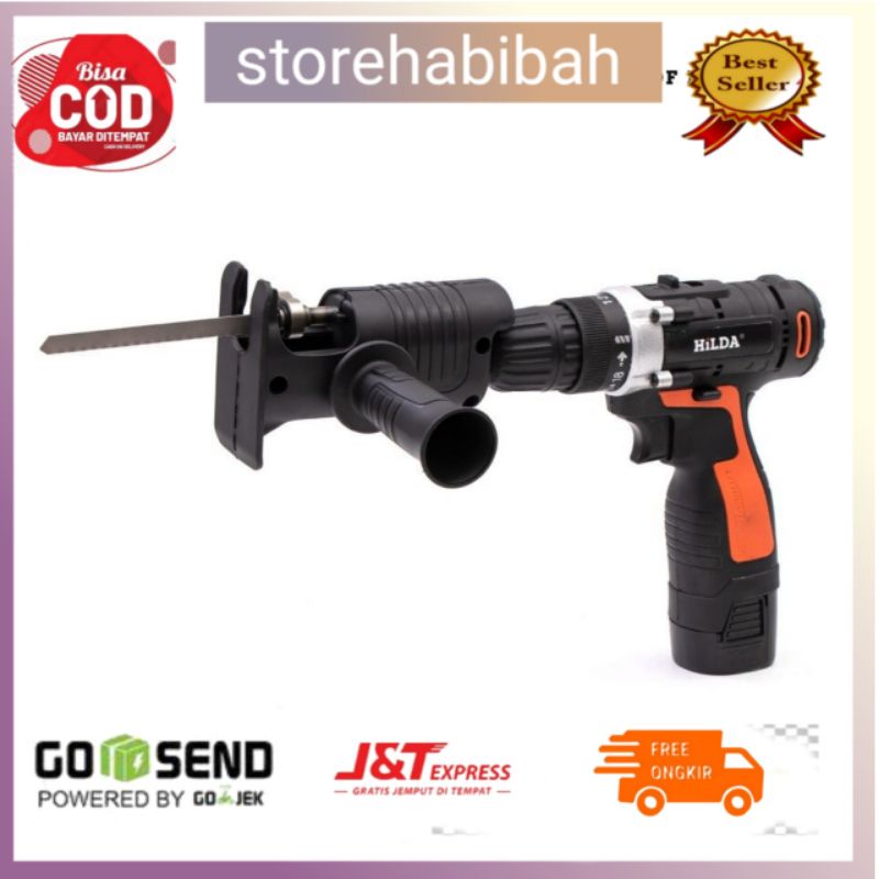 Adapter modifikasi bor tangan listrik ke mesin gergaji