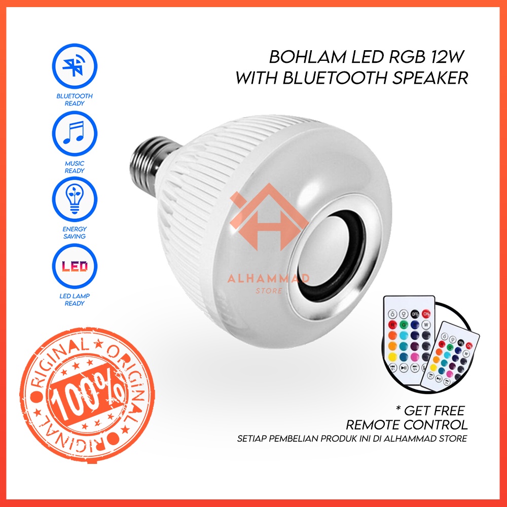 [ORIGINAL 100%] Bohlam LED RGB 12W With Bluetooth Speaker