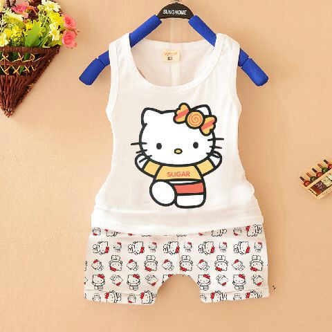 Baju Anak Kecil Hello Kitty White Sugar