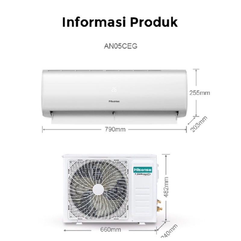 AC HISENSE 1 PK AN09CDG HEMAT ENERGI + INSTALASI PEMASANGAN