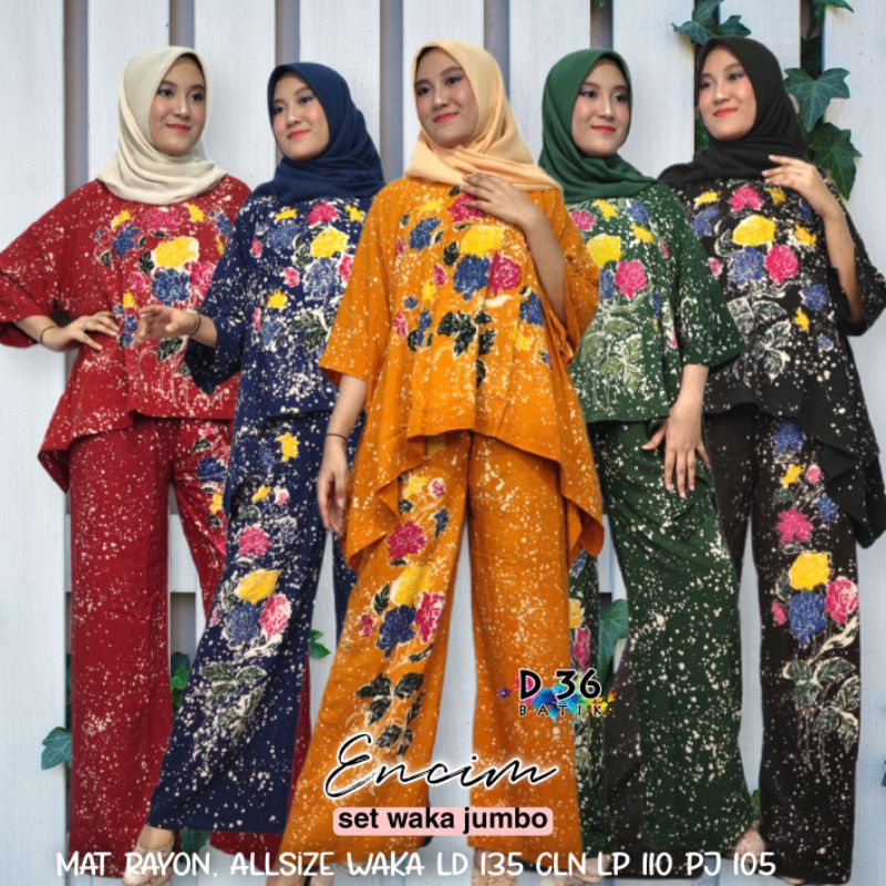 Setelan Rayon halus celana blus waka batik cap murah motif corak batik encim bunga solo pekalongan btc solo remaja cewek rumahan santai santung kuda mas imut ecer modis murmer colet makasar kalimantan bali katun bandung bagus baby doll anggrek