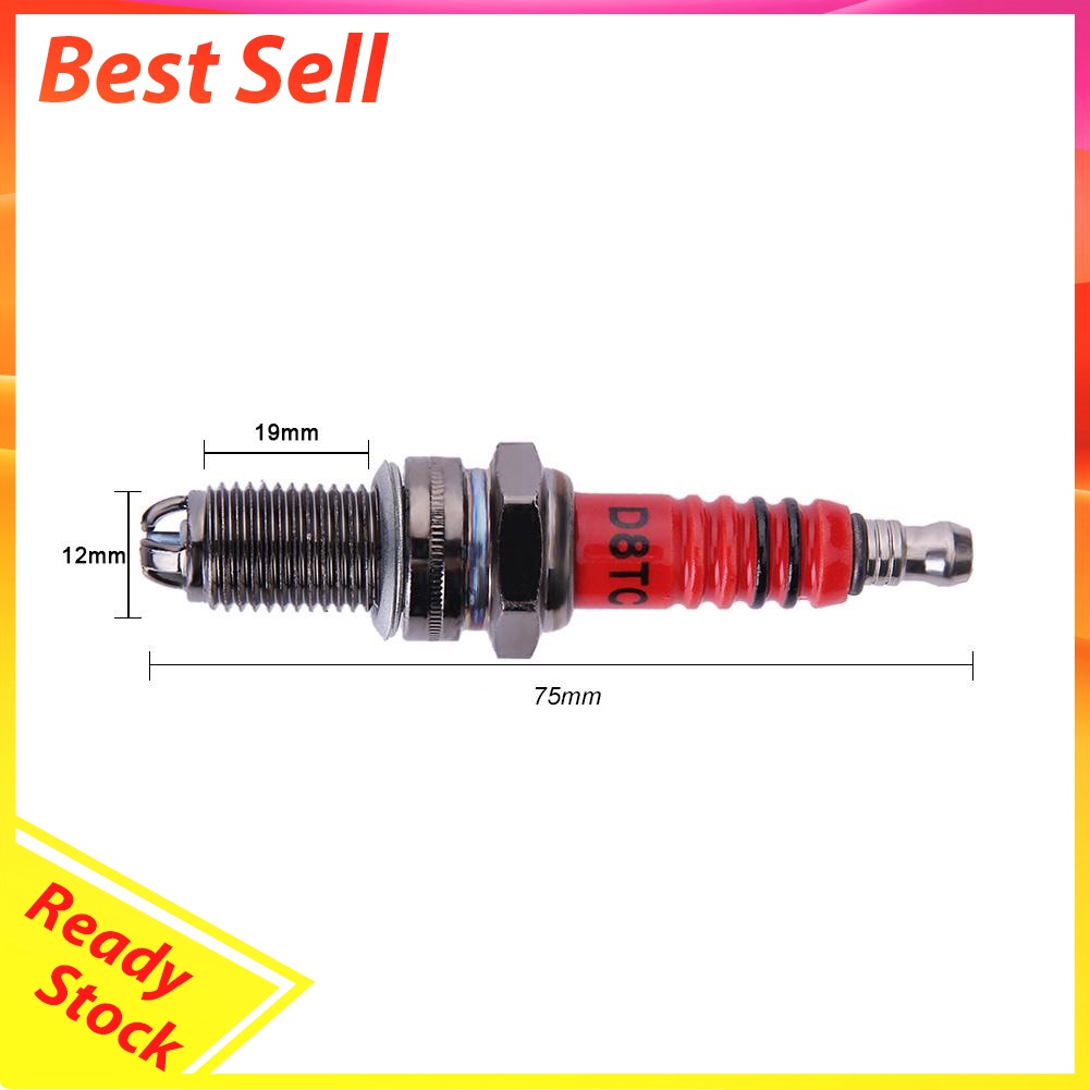 D8TC High Performance 3-Electrode Motorcycle Spark Plug for Honda Yamaha
