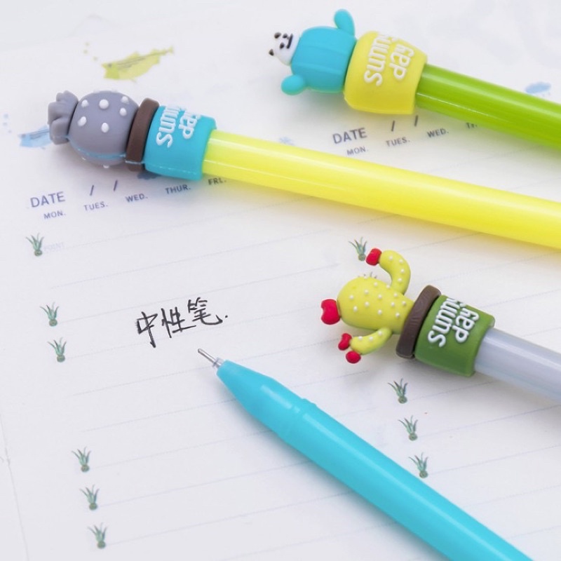 

Bolpoin Karakter Kaktus Sunny Day Pena Pulpen Pen Gelpen Karakter Lucu
