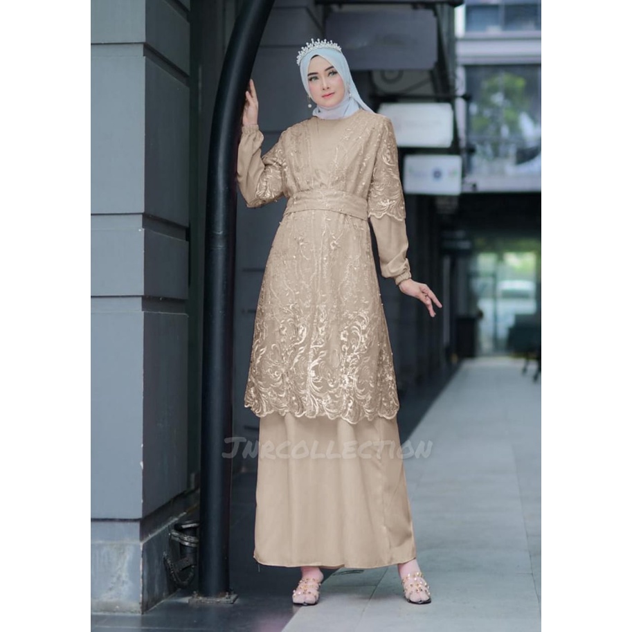 NEW Gamis Terbaru AMEENA Dress Brukat Gamis Remaja Seragam Gamis Brukat Dress Kondangan blezer Brukat Kondangan Baju Kondangan Wanita