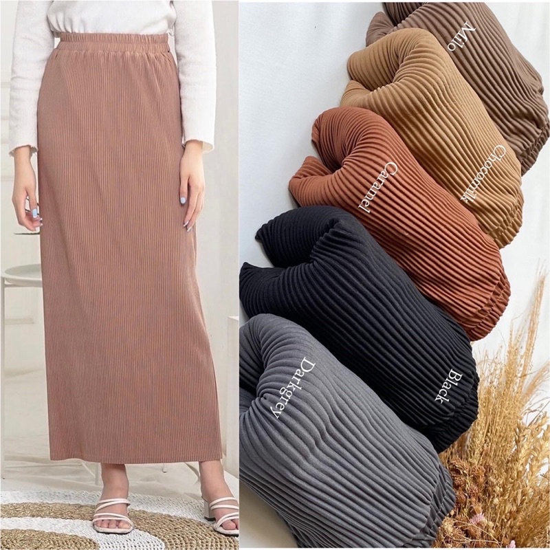 Rok plisket Lidi / Rok span plisket / rok span plisket lidi / rok kerja plisket hijab