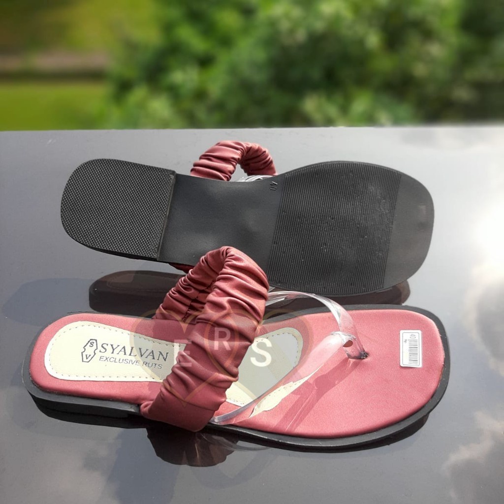 TOKOERS SDPD06 Sandal Wanita Perempuan Model Teplek - Tali Jelly Kerut