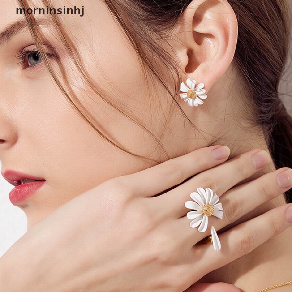 Mor Cincin Bunga Daisy Boho Model Terbuka Adjustable Untuk Wanita