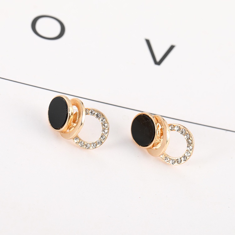 Sterling silver jarum stud anting-anting wanita hitam elegan Korea anting-anting 2019 baru trendi an