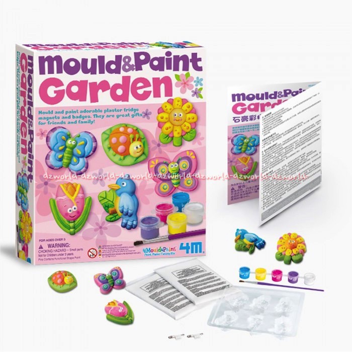 4M Mould &amp; Paint Garden Paket Mainan Berisi Cetakan Binatang Dan Tumbuhan