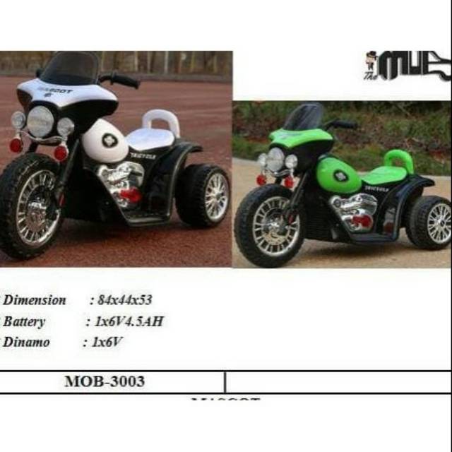 Mobil Motor aki mainan anak MOB-3003 Mascot