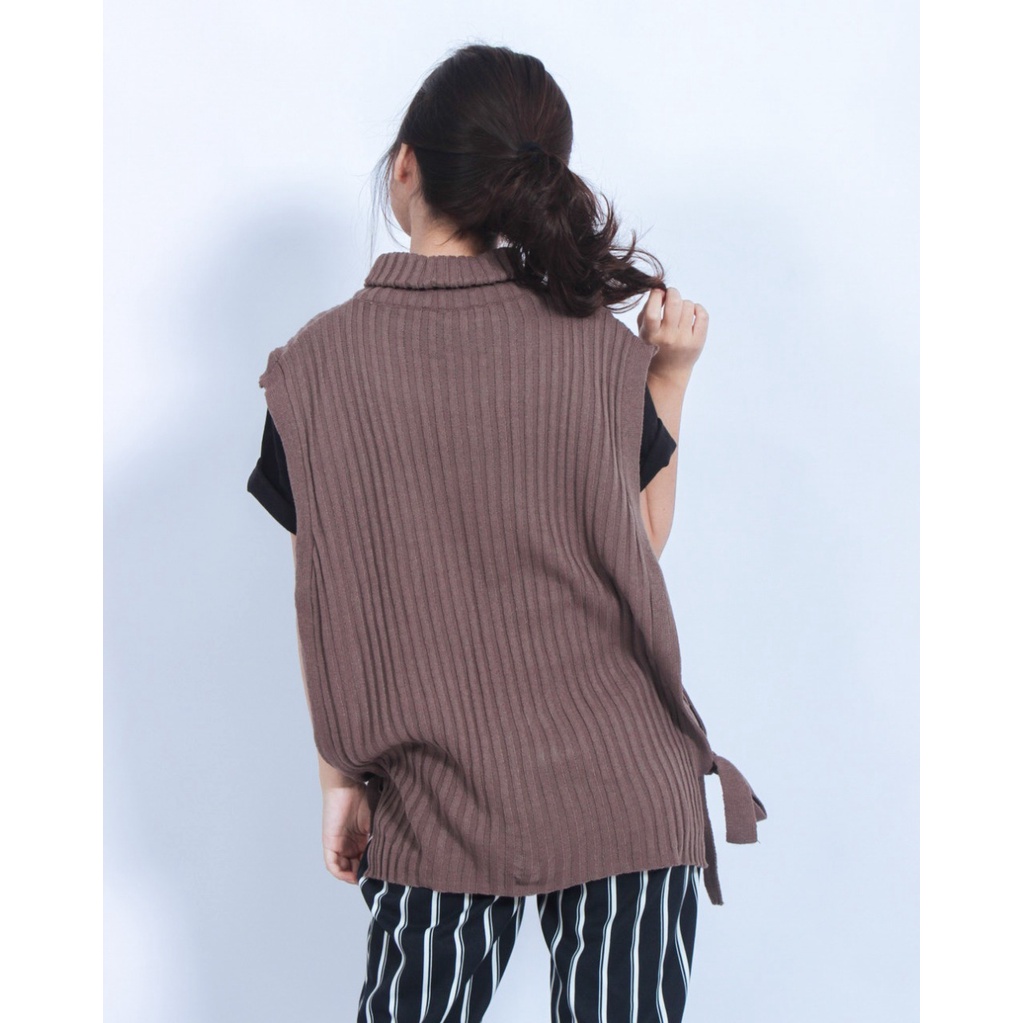 TokoMilkan - Rompi Wanita YARA TURTLENECK Rompi Wanita Rajut | Rompi Vest Cewek