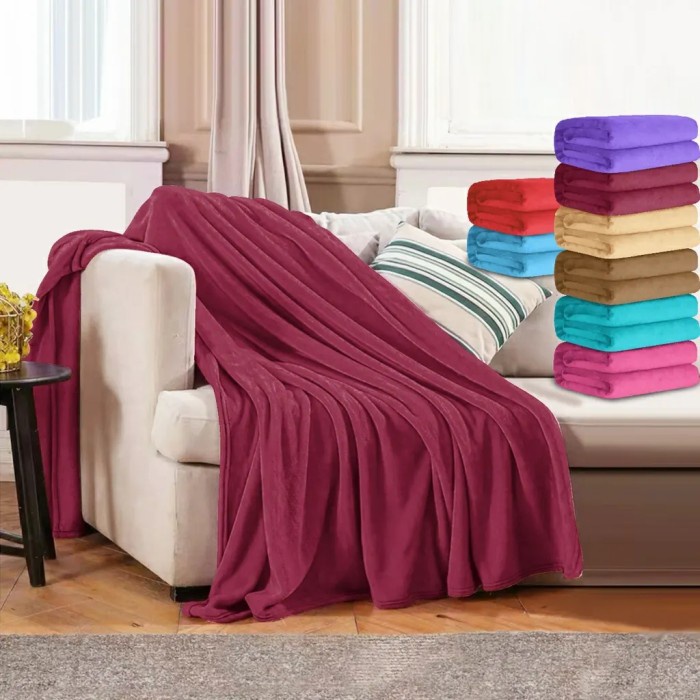 Selimut Dewasa Selimut Polos Soft Panel Bulu Import - maroon, 2(P3I3) Selimut Bayi Selimut Dewasa Te