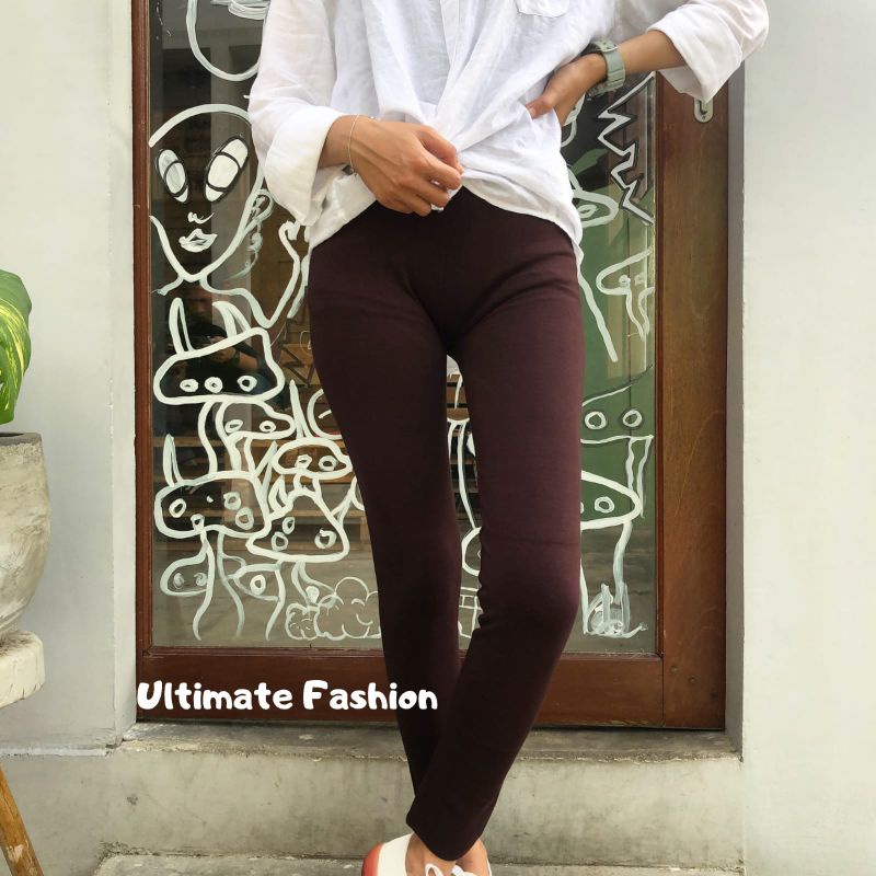 Celana Legging Tebal Fleece Premium / Import / Legging Polos Tebal / Fashion Wanita