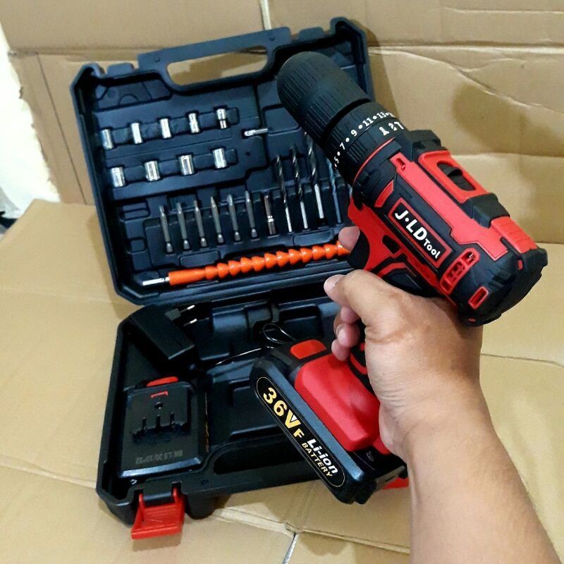 Mesin bor beton 13mm Cordless impact drill JLD 48V bor batrei Tembok kayu besi