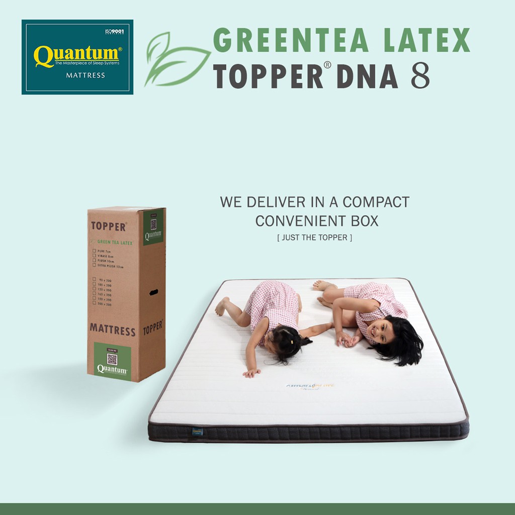 Quantum Topper Greentea Latex DNA 8cm 160x200 - Pelapis Kasur