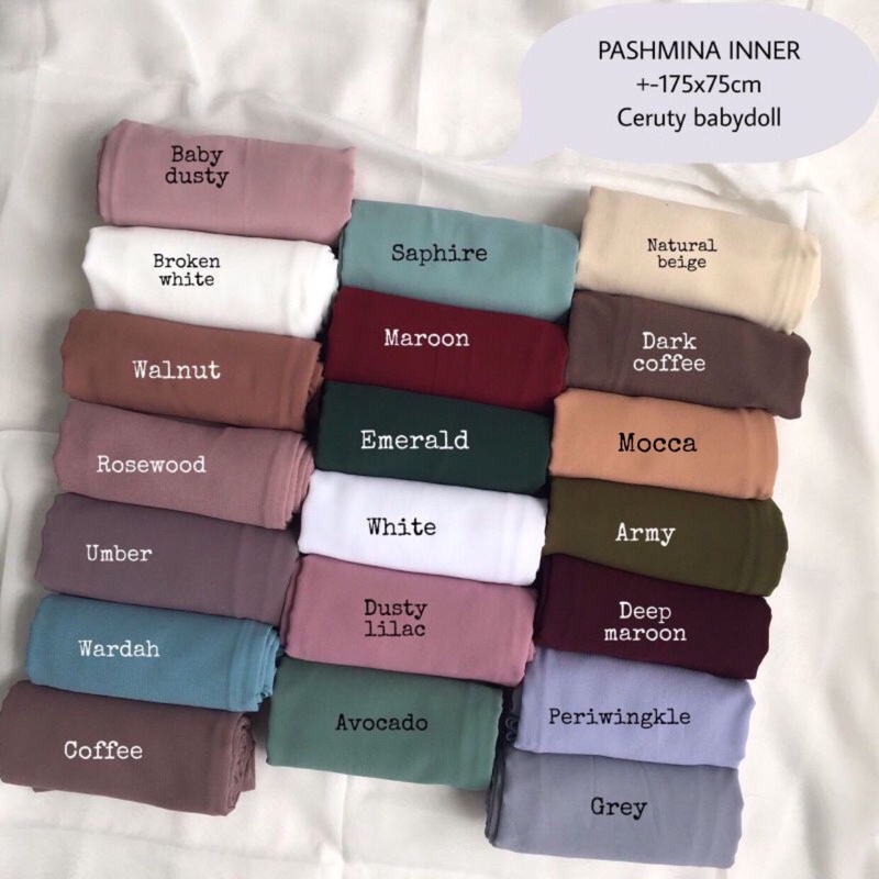 PASHMINA INNER PASHMINA 2IN1 INNER PASHMINA INNER CERUTY BABYDOLL PASMINA +- 175x75