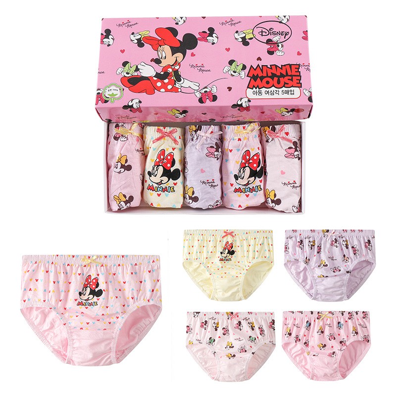 ( 1set 5pc) Set Celana dalam anak Kartun Karakter laki-laki/perempuan impor dengan kotak bahan katun