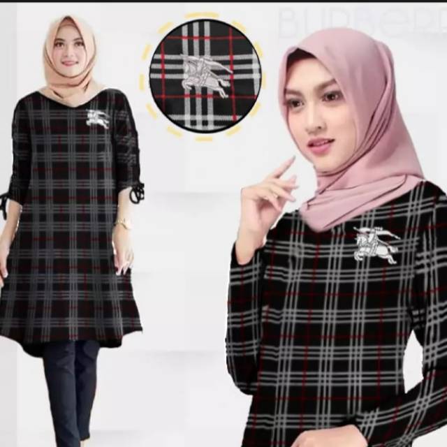 Tunik mau berry salur premium jumbo  baju atasan kekinian dan terbaru