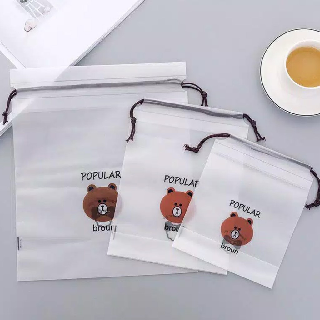 Raka - 1 pcs Pouch HP Brown Tas Travel Organizer Bag Kosmetik Makeup Make up Anti Air Wanita Import
