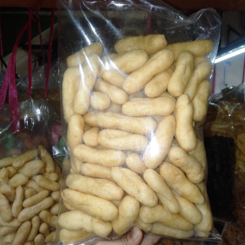 

camilan snack kiloan krupuk kerupuk ikan tenggiri stik empuk 250 gr
