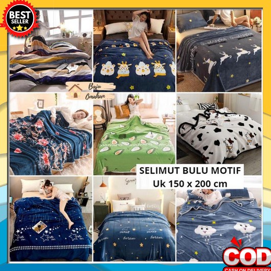 Selimut Karakter Lembut Polos 180X200 Slimut Bulu Murah Bantal Selimut Balmut Aesthetic Tebal IG41 H