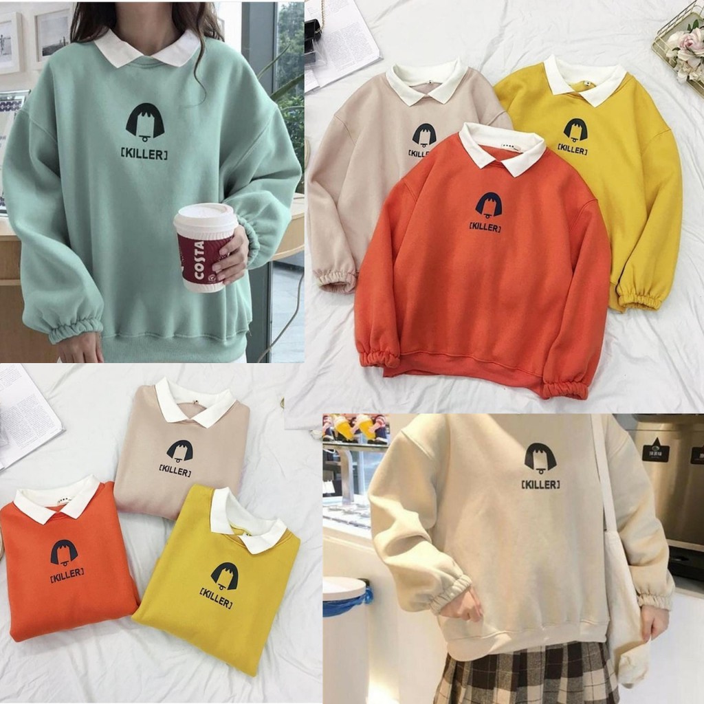 KILLER OVERISIZE SWEATER / COSTA COFFEE SWEATER WANITA SWEATSHIRT FLEECE