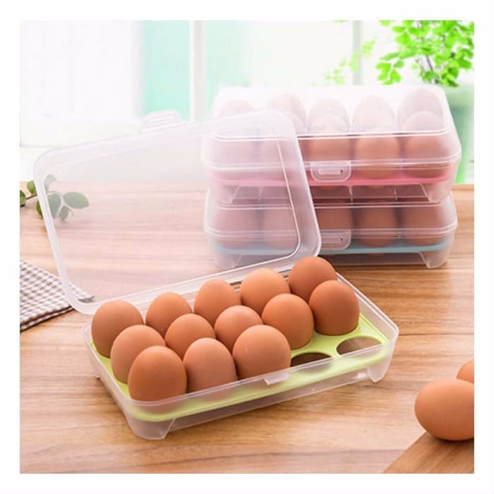 Tempat Telur isi 15 / Box Telur 15 lubang / sekat - Egg Box Kotak Penyimpanan Telur