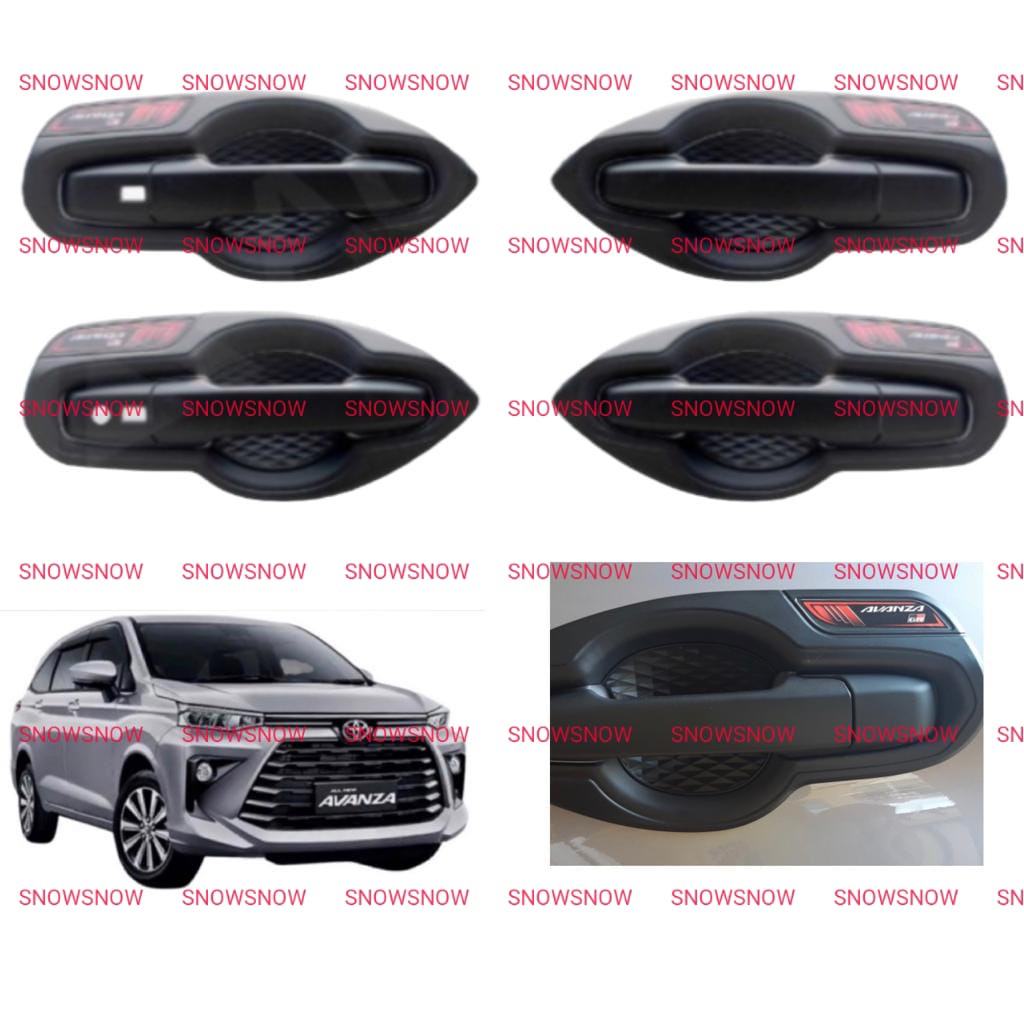 Paket Outer Handle Cover Avanza Xenia Veloz 2021 2022 UP Exclusive Hitam Chrome