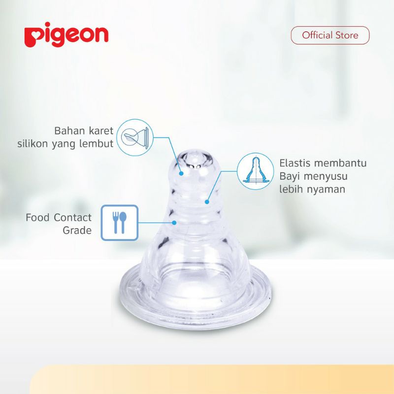 Pigeon Peristaltic Slim Neck Nipple S isi 3 (0-3)/ dot bayi