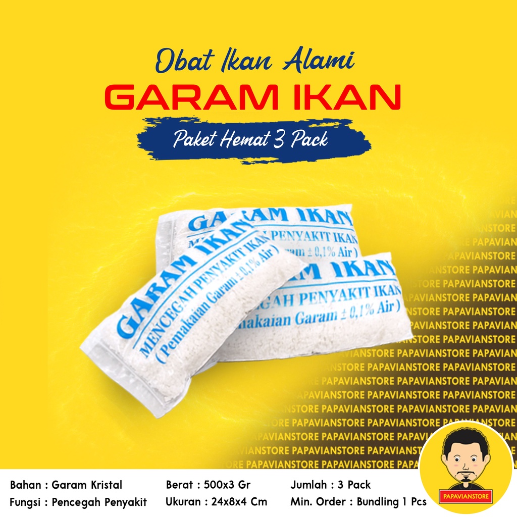 Garam Krosok Obat Ikan Hias Kemasan 1 Pack 500 Gr Mencegah Mengobati Sakit Ampuh Penyakit White Spot Anti Jamur Alami Pada Habitat Air Kolam Aquarium Aquascape