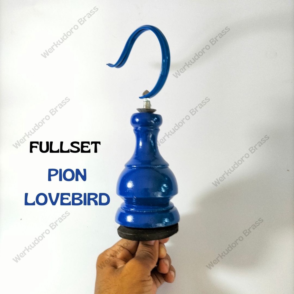 GANTUNGAN SANGKAR LOVEBIRD LB FULLSET PION LOVEBIRD MOTIF CENGLUNG BIRU CANTOLAN SANGKAR LOVEBIRD