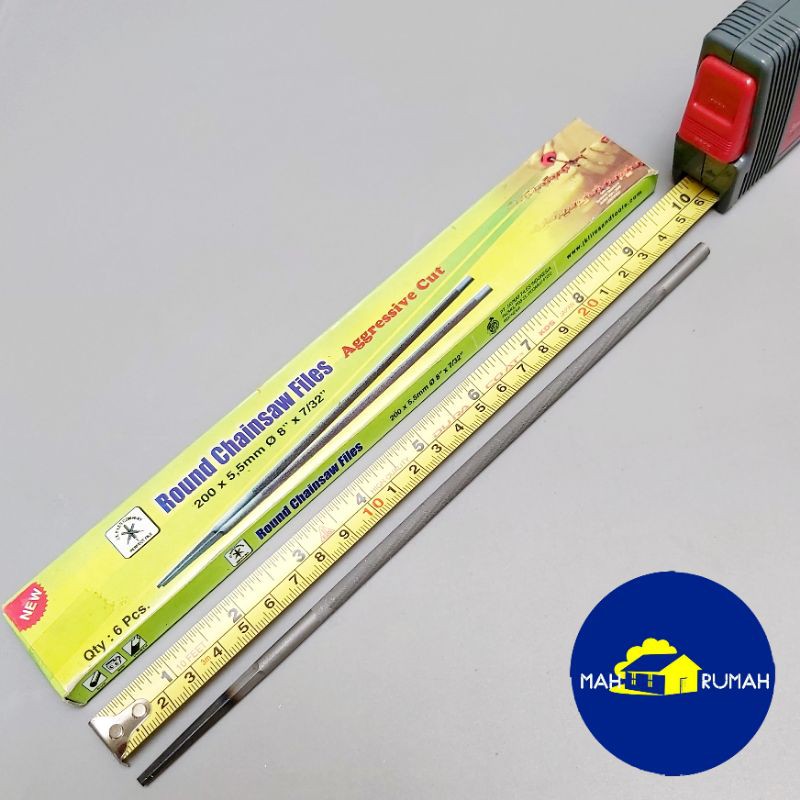 Kikir Bulat Asahan Rantai Gergaji Chainsaw Senso Chain Saw 4.8mm / 5.5mm x 200mm 20cm 8&quot; - JK FILES