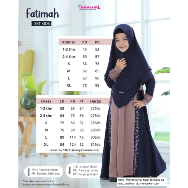 Gamis Anak Fatimah Girl Kids Samara Family by Nazumi