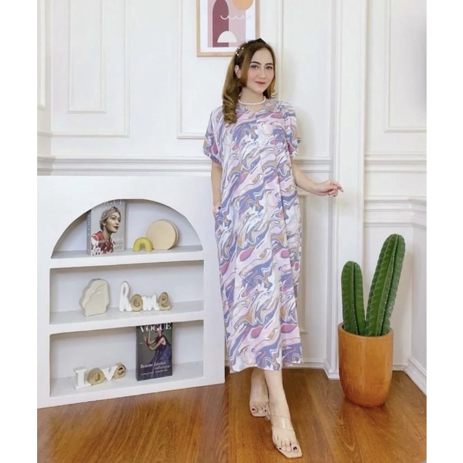 daster long semata kaki, daster panjang viral kekinian, daster rayon busui terlaris-Long Ice cream