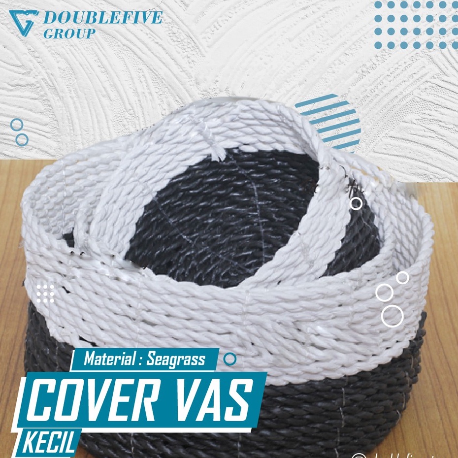 Hiasan Keranjang Anyam, Cover Pot Anyaman isi 3. Seagrass Basket (size 10,9,8)