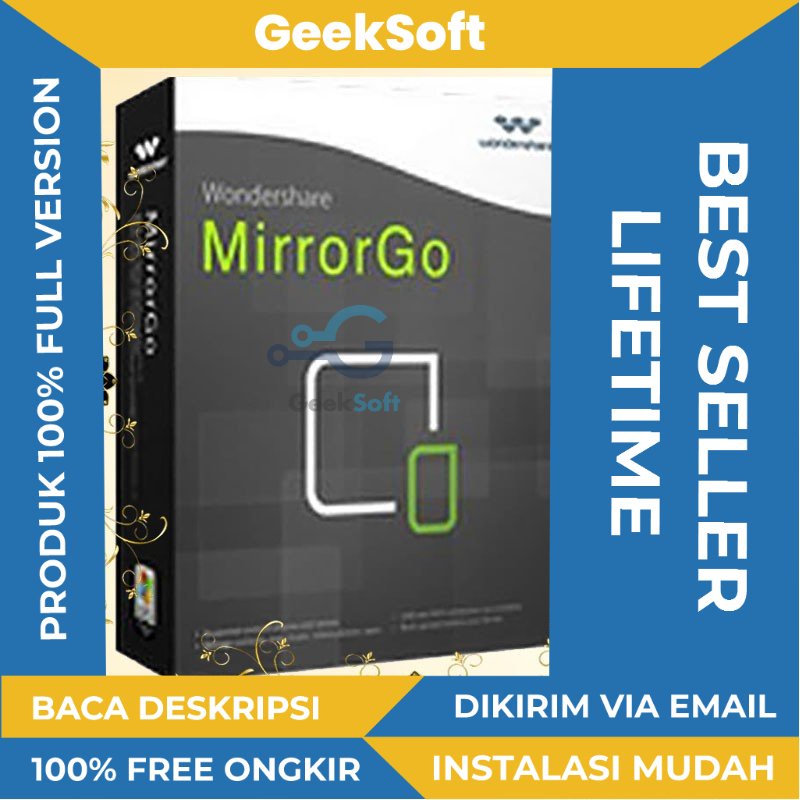 [FULL VERSION] Wondershare MirrorGo Software - GARANSI AKTIVASI - Perangkat lunak untuk mirror layar smartphone ke komputer