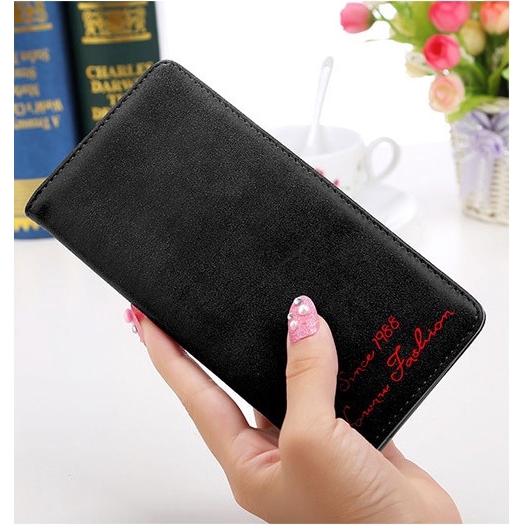 OILA dompet wanita basic panjang Korean purse retro lady long wallet bdo057(4d4)